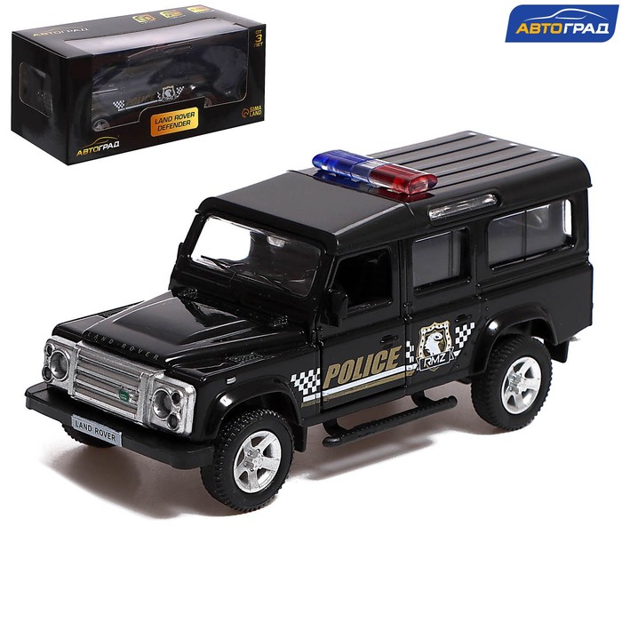 

Машина металлическая LAND ROVER DEFENDER, 1:32, инерция, полиция, Разноцветный