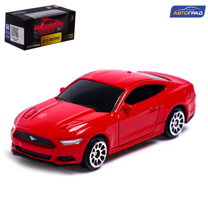 Машина металлическая FORD MUSTANG, 1:64, цвет красный машина металлическая автоград ford mustang 1 64 красный 7152995