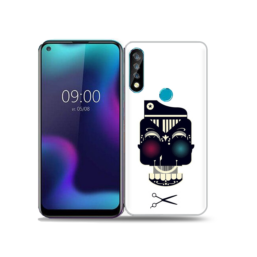 

Чехол MyPads Tocco для BQ 6424L черно белый скелет с яркими глазами, Прозрачный, Tocco