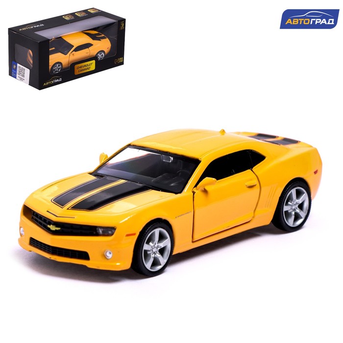 

Машина металлическая CHEVROLET CAMARO, 1:32, открываются двери, инерция, цвет жёлтый, Разноцветный