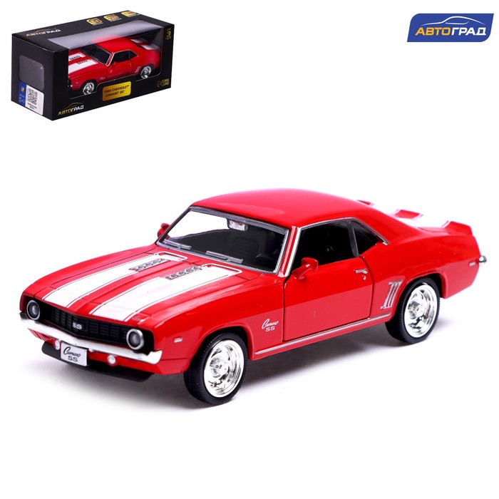 фото Машина металлическая chevrolet camaro ss, 1:32, открываются двери, инерция, цвет красный автоград