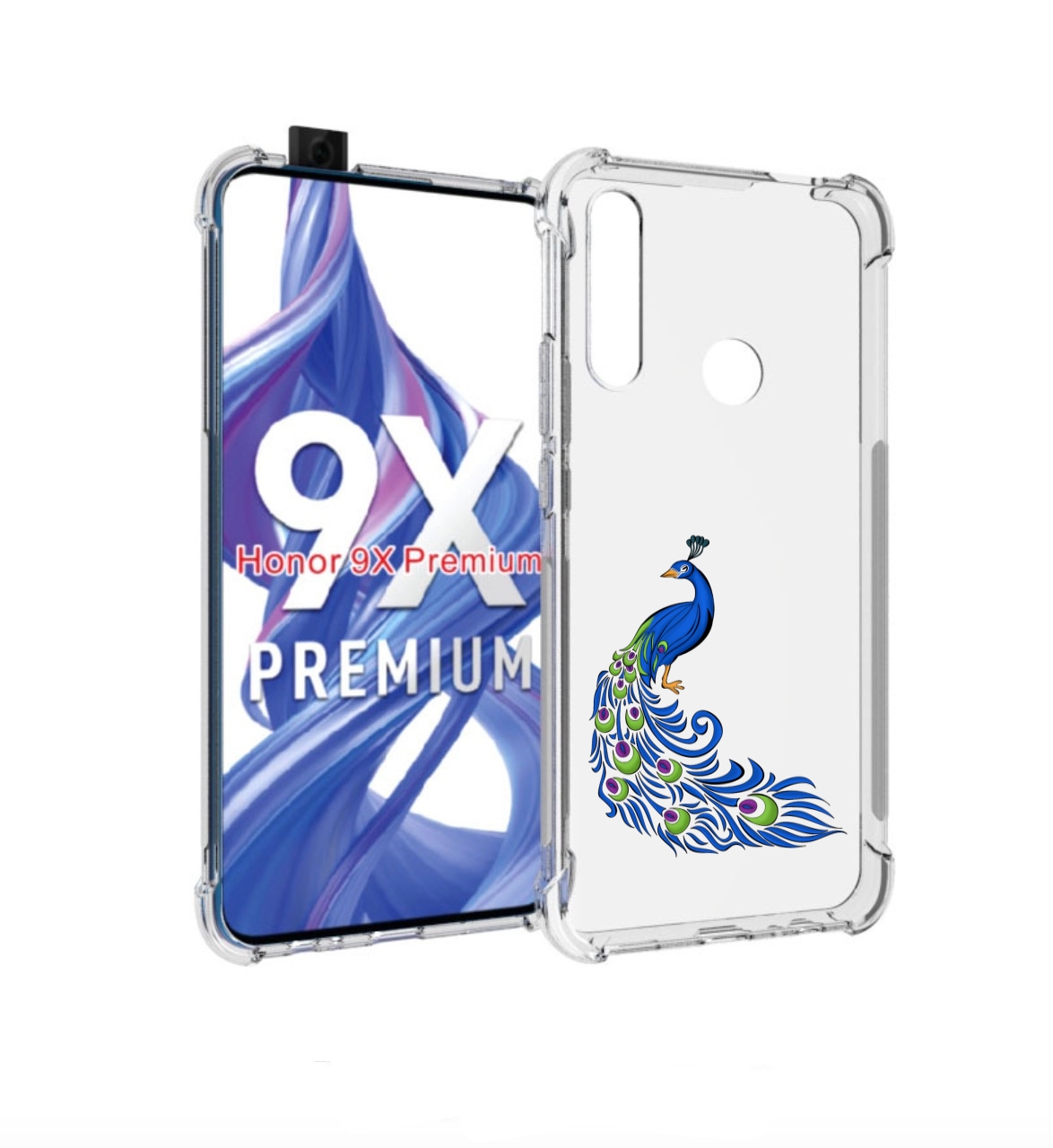 

Чехол бампер MyPads жарптица-голубая для Honor 9X (STK-LX1)/Huaw, Прозрачный, Tocco