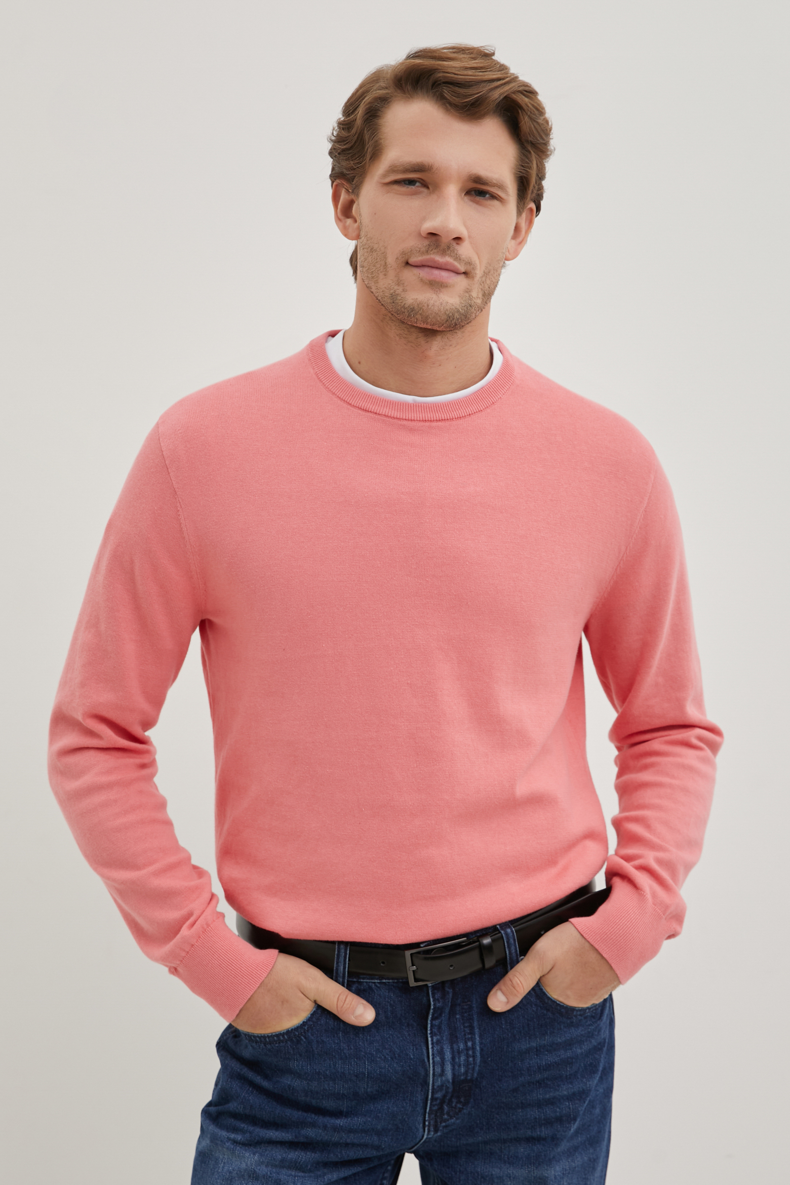 Джемпер мужской Finn Flare BAS-20128 розовый XL