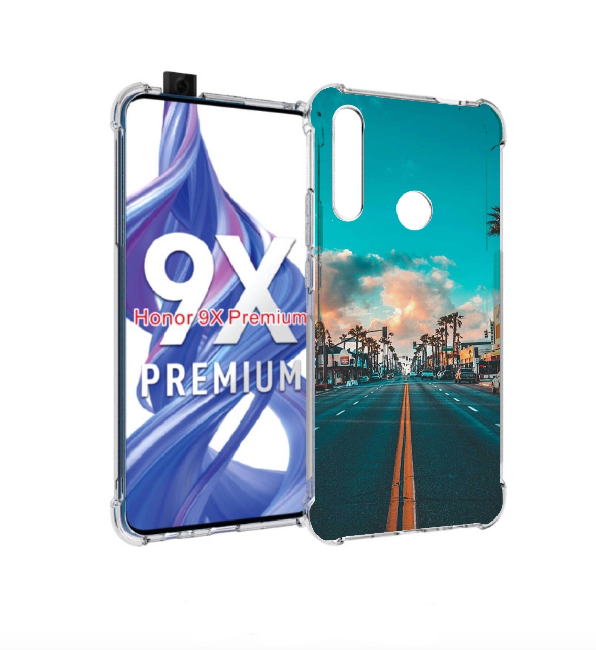 

Чехол бампер MyPads дорога-в-лос-анджелес для Honor 9X (STK-LX1), Прозрачный, Tocco