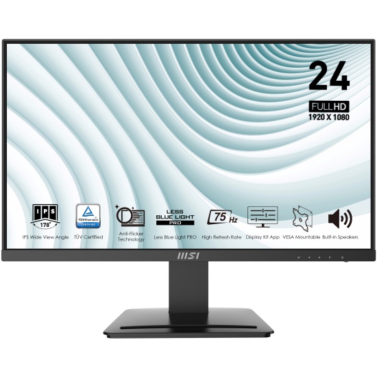 

24" монитор MSI PRO MP243 черный 75Hz 1920x1080 IPS, PRO MP243