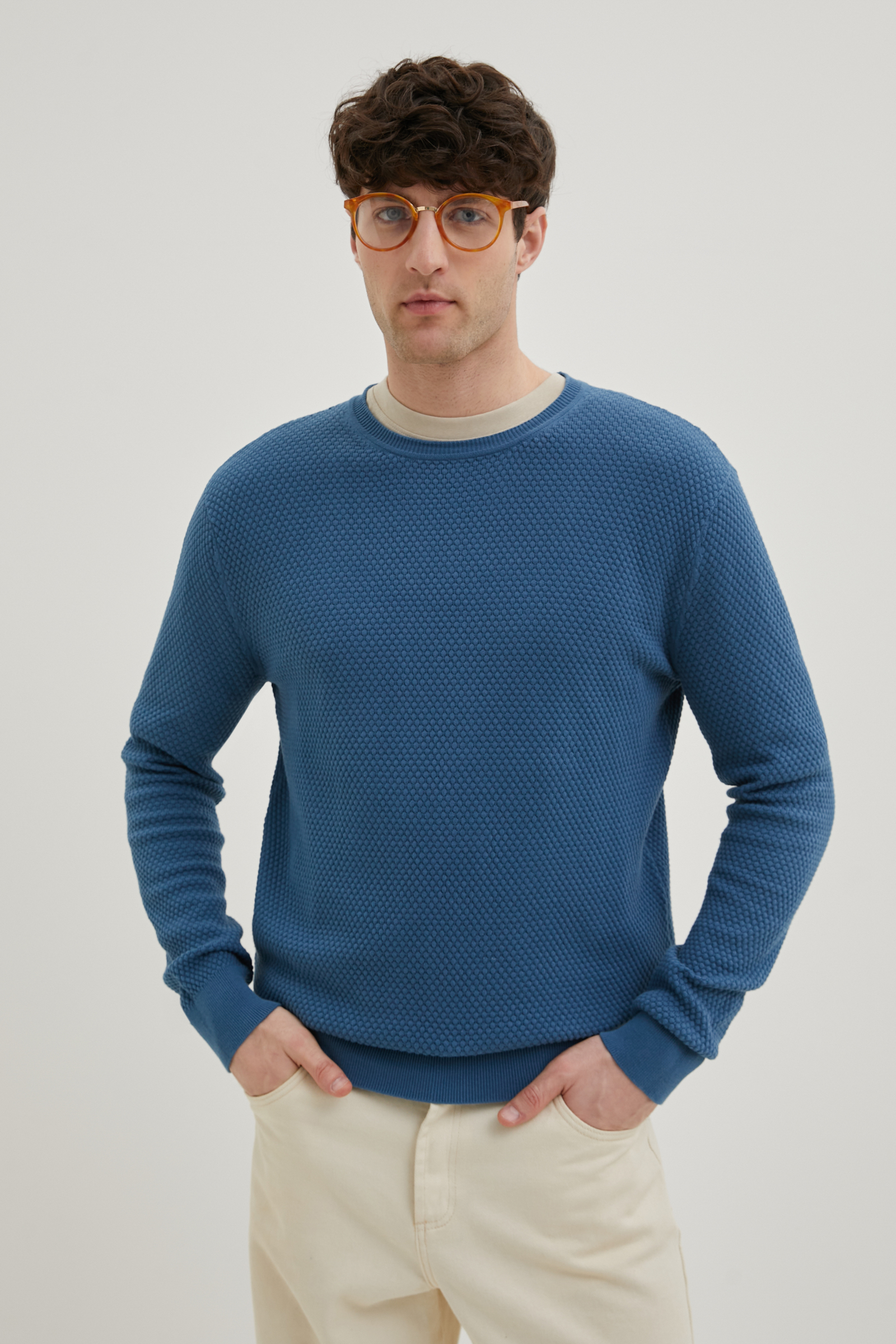 

Джемпер мужской Finn Flare BAS-20127 синий 2XL, BAS-20127