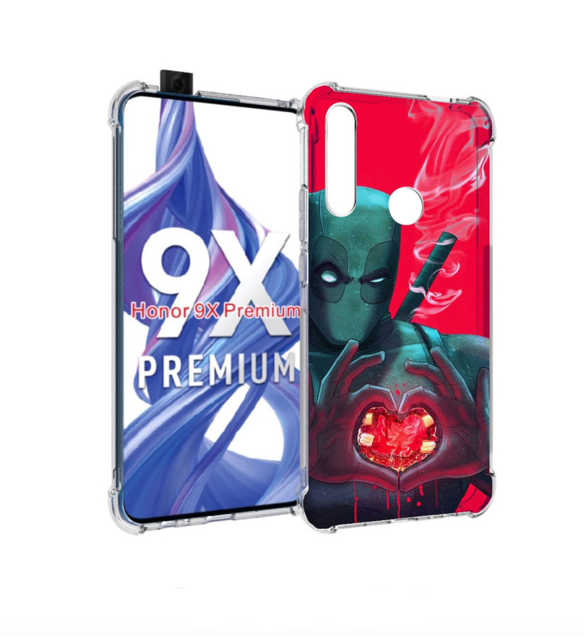 

Чехол бампер MyPads дедпул-в-сердце для Honor 9X (STK-LX1)/Huawe, Прозрачный, Tocco