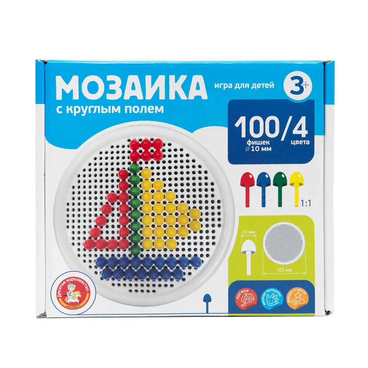 Мозаика с круглым полем d10/4 цв/100 эл new