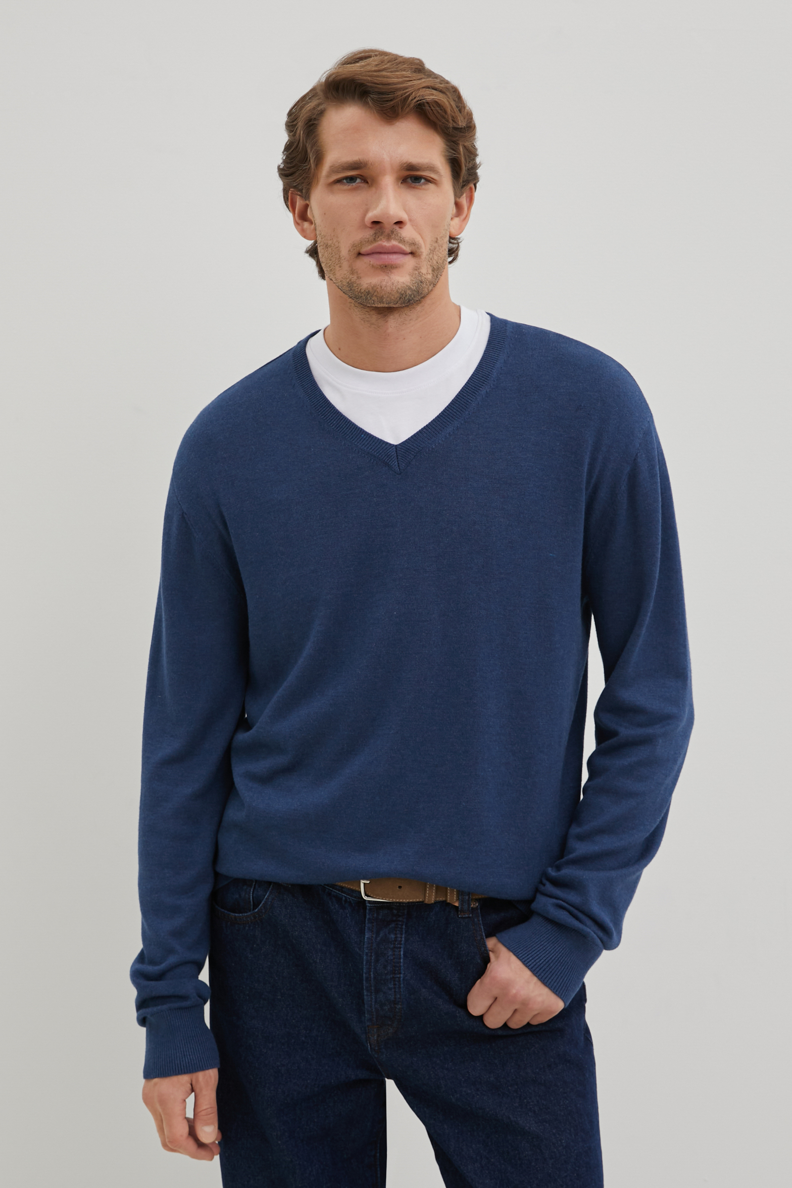 Пуловер мужской Finn Flare BAS-20125 синий M