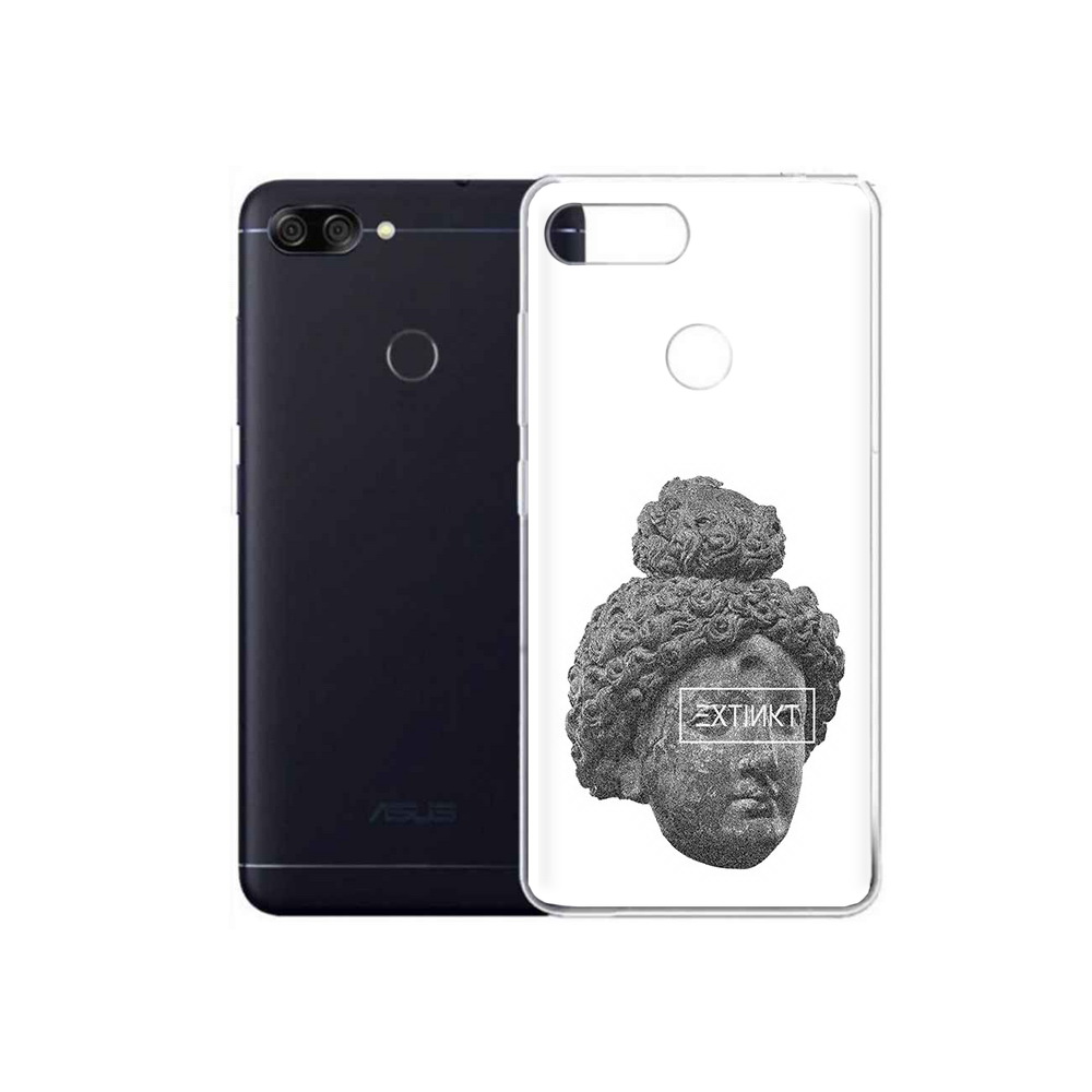 

Чехол MyPads Tocco для Asus ZenFone Max Plus M1 (ZB570TL) каменное лицо девушки, Прозрачный, Tocco