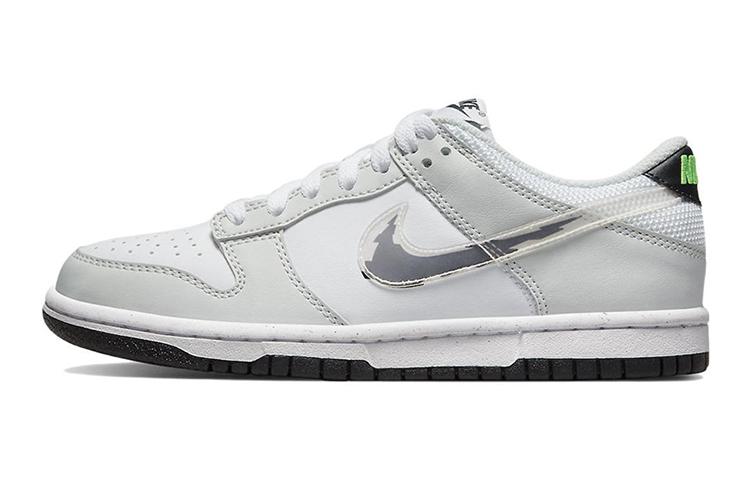 

Кеды унисекс Nike Dunk Low Glitch Swoosh GS белые 38.5 EU, Белый, Dunk Low Glitch Swoosh GS