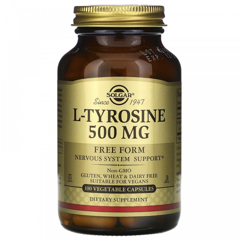 

Solgar L-Tyrosine 500 mg Vegetable Capsules 100, L-Tyrosine 500 mg Vegetable Capsules 100