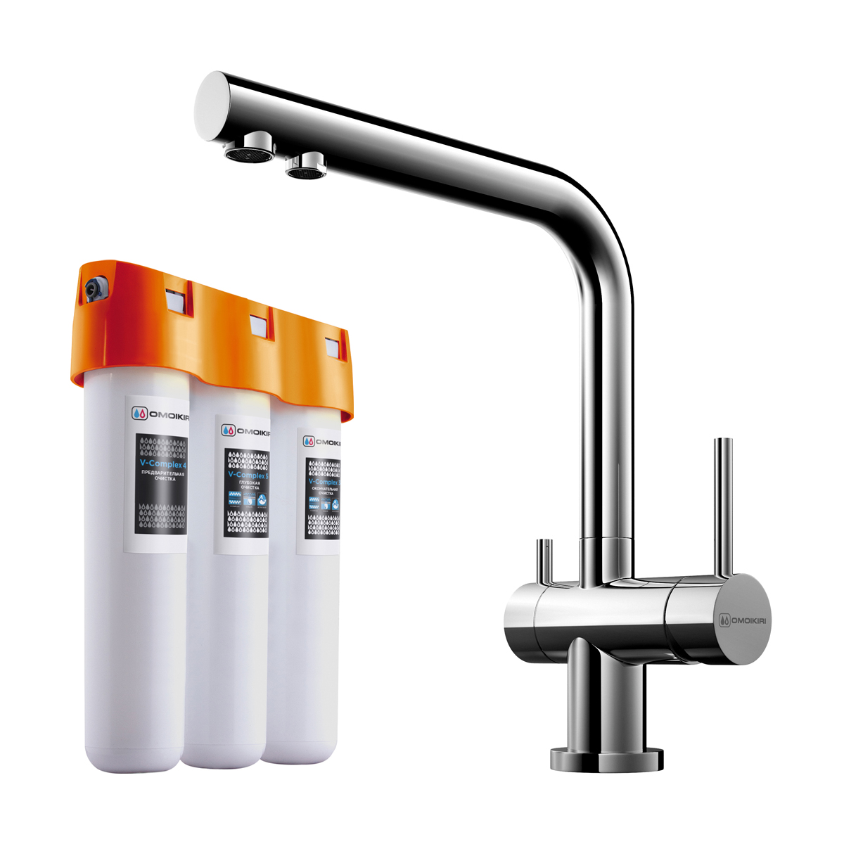 

Комплект Omoikiri Nagano C + Pure drop Lite, Серебристый, 4146.8028