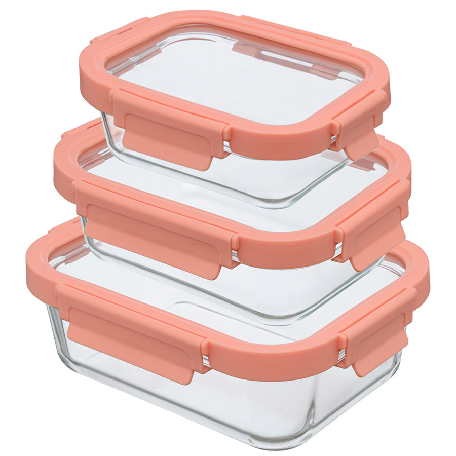 фото Набор контейнеров для запекания и хранения smart solutions, розовый, 3 шт.