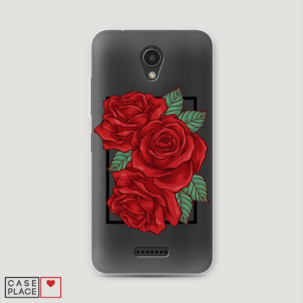

Чехол на Lenovo Vibe B "Три алые розы", Красный, 112450-2