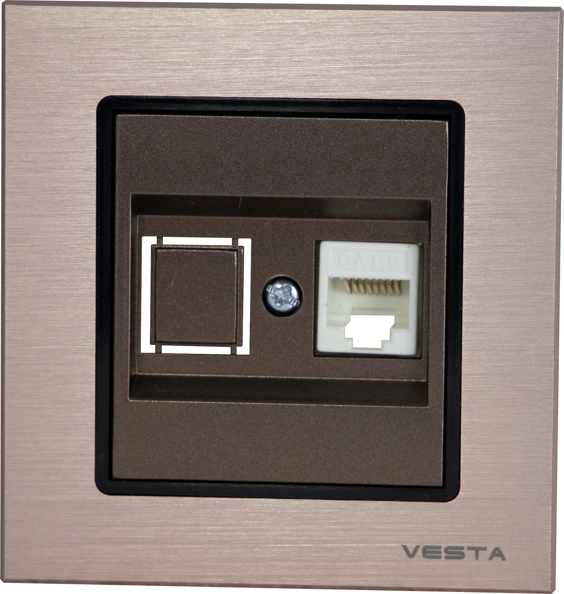 

Розетка Vesta-Electric Exclusive Champagne Metallic телефонная двойная