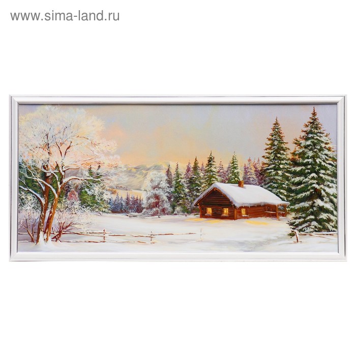 

Картина Домик в зимнем лесу 33х70 см (73х36см)