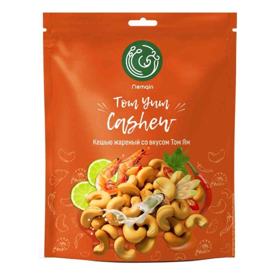 

Кешью Namqin жареный очищенный со вкусом Том Ям 100 г