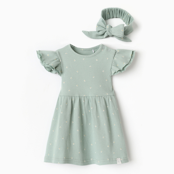 Платье детское Крошка Я Olives, зеленый, 74