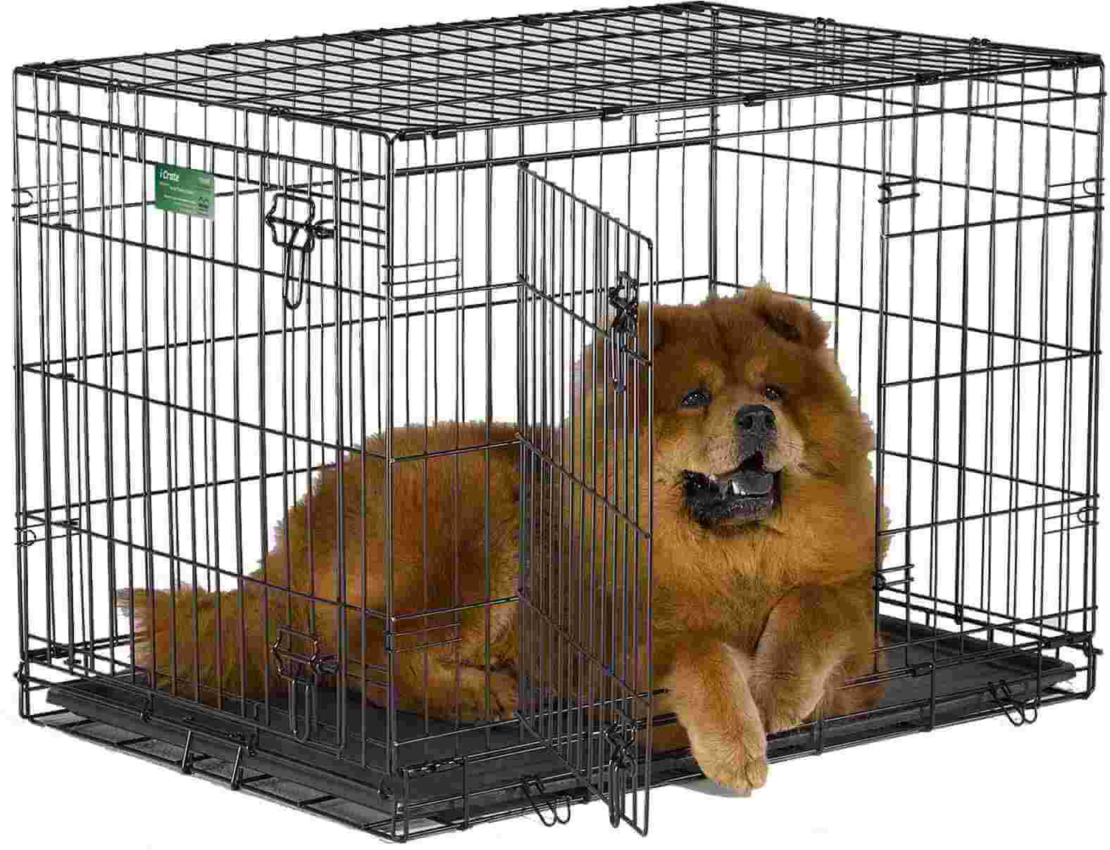 ✔ Клетка для собак MidWest iCrate 2 двери 91х58х64hсм, черная успей купить ...