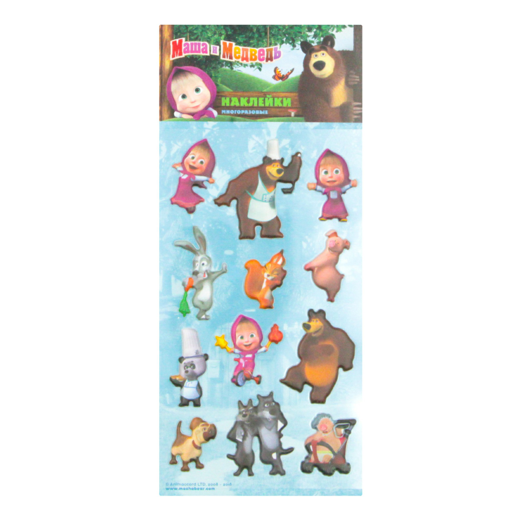 

Наклейки Липляндия Маша и Медведь декоративные 12 шт