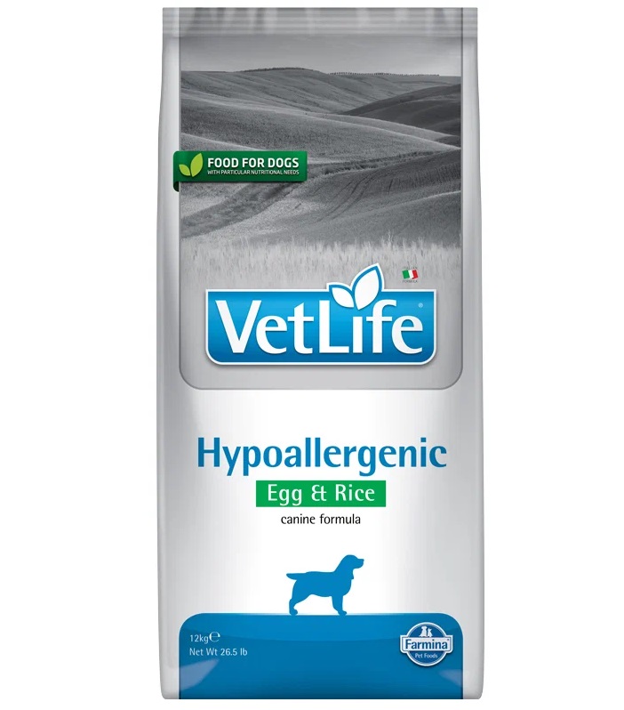 фото Сухой корм для собак farmina vet life hypoallergenic, гипоаллергенный, яйцо и рис, 12кг