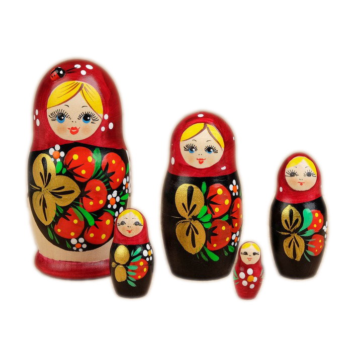 

Матрёшка «Аврора», бордовый платок с ягодами, 5 кукольная, 10,5 см