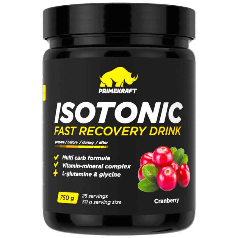 Изотоник PRIMEKRAFT Isotonic банка, 25 порций, 750 г, клюква