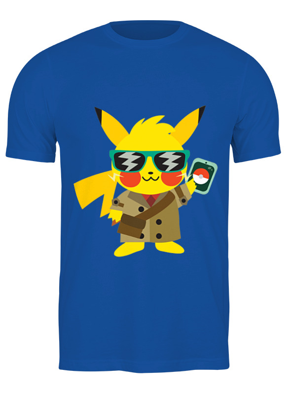 

Футболка мужская Printio Пикачу хипстер синий 3XL, Пикачу хипстер