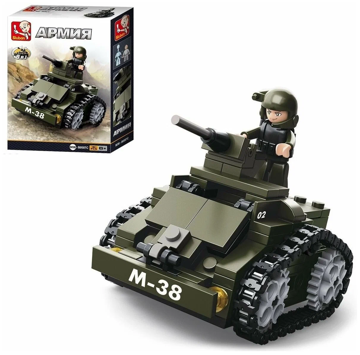 

Конструктор M38-B0587C "Штурмовой танк" (161 дет.), Блочные
