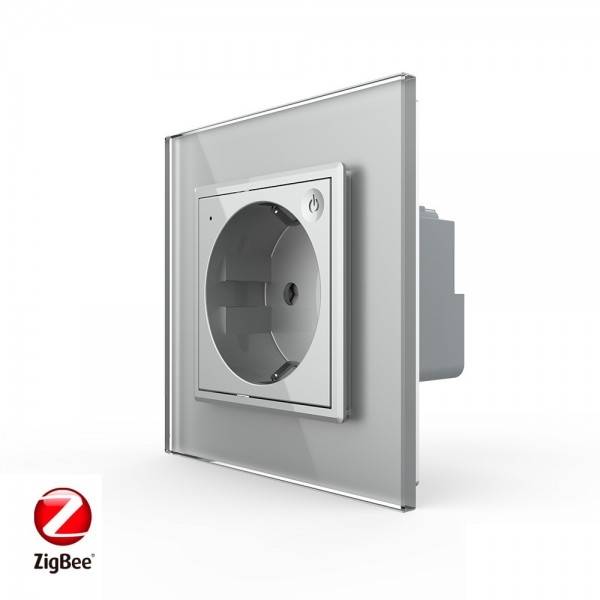 

Роз. эл. ZigBee (Wi-Fi) с заземл. защ. штор. 16A Livolo Серая VL-C7C1EUZ-15 Ливолотач