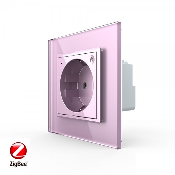 

Роз. эл. ZigBee (Wi-Fi) с заземл. защ. штор. 16A Livolo Розовая VL-C7C1EUZ-17 Ливолотач