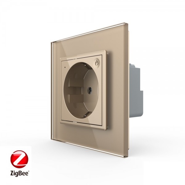 

Роз. эл. ZigBee (Wi-Fi) с заземл. защ. штор. 16A Livolo Золотая VL-C7C1EUZ-13 Ливолотач