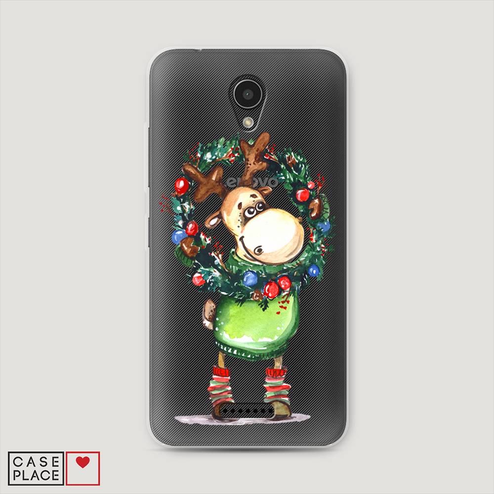 

Чехол на Lenovo Vibe B "Олень с новогодним венком", 112450-4