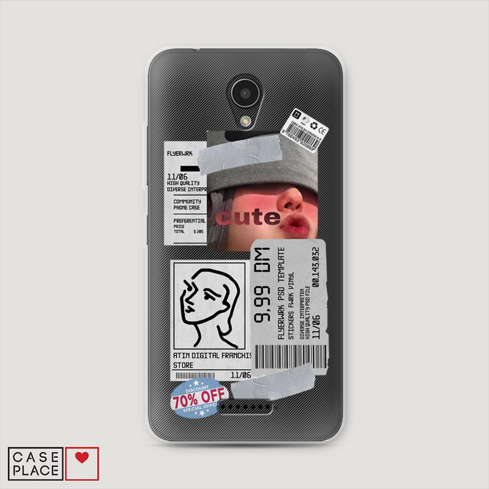 

Чехол на Lenovo Vibe B "Cute girl collage", Розовый;серый;голубой, 112450-6