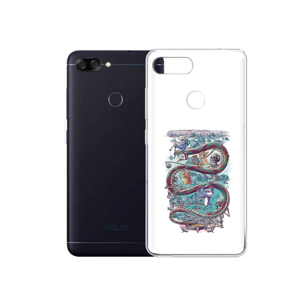 

Чехол MyPads Tocco для Asus ZenFone Max Plus M1 (ZB570TL) время приключений страшилка, Прозрачный, Tocco