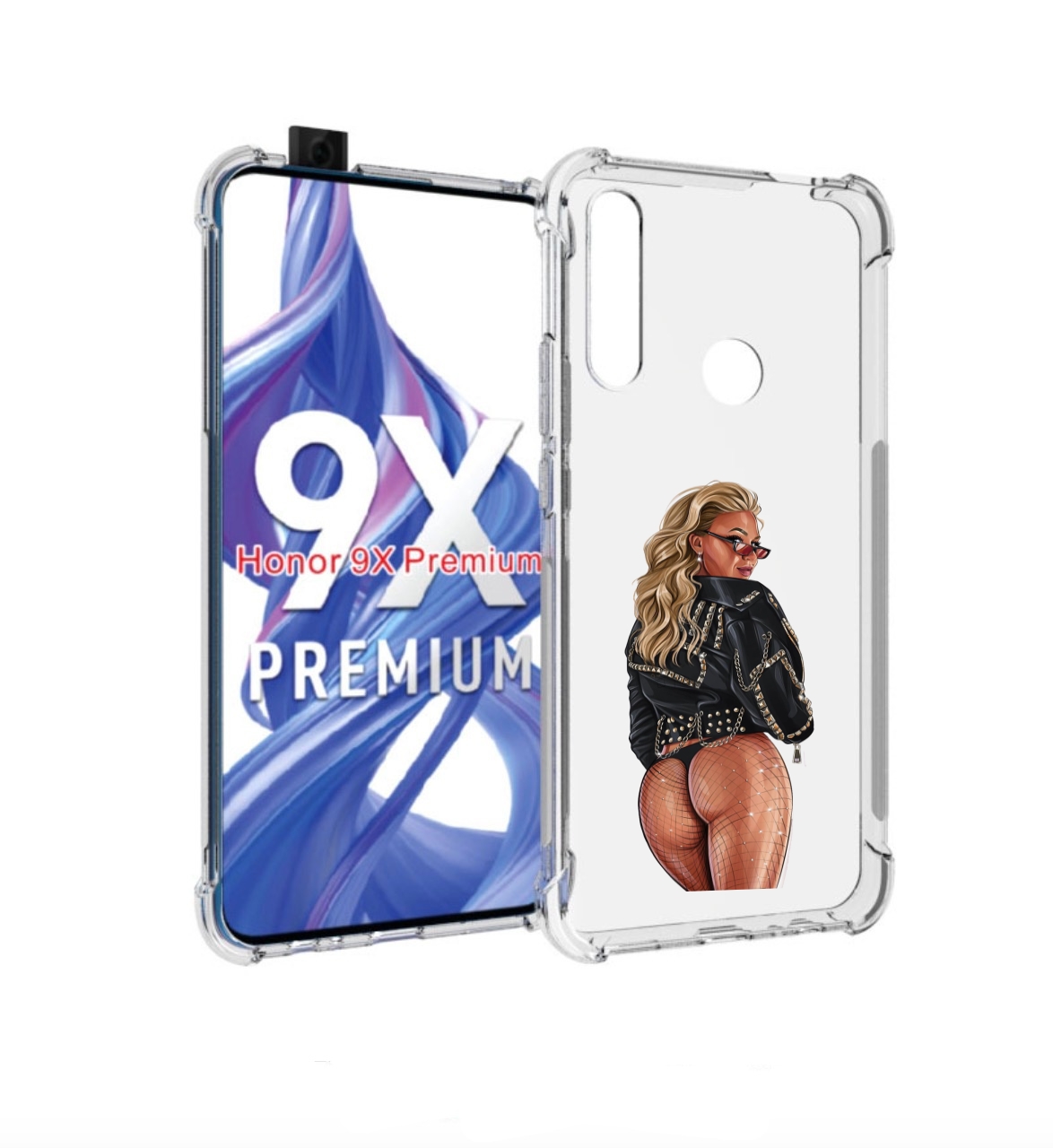 

Чехол бампер MyPads девушка в чулках полуголая женский для Honor, Прозрачный, Tocco