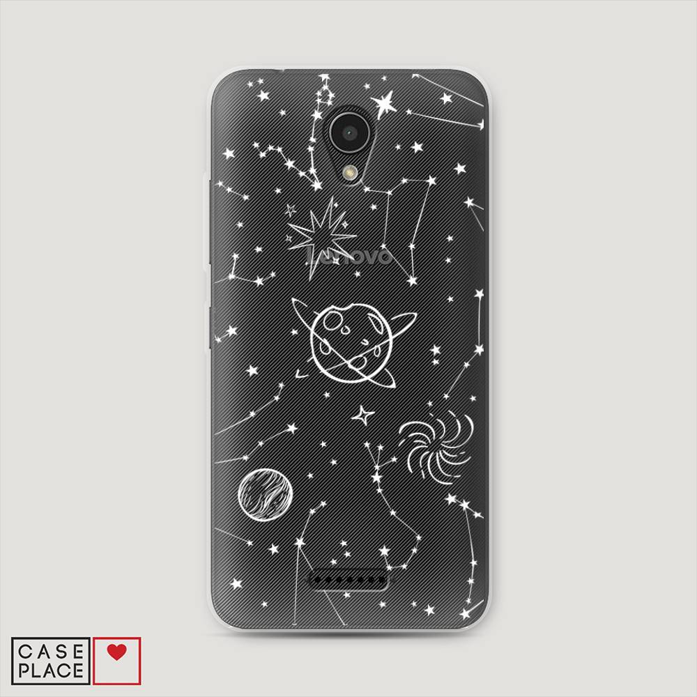 

Чехол на Lenovo Vibe B "Планеты в космосе", Белый, 112450-2