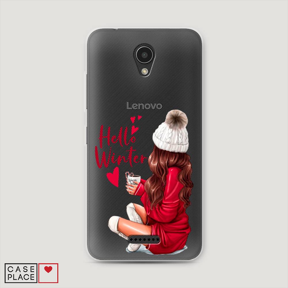 

Чехол на Lenovo Vibe B "Hello winter", Красный;белый;коричневый, 112450-5
