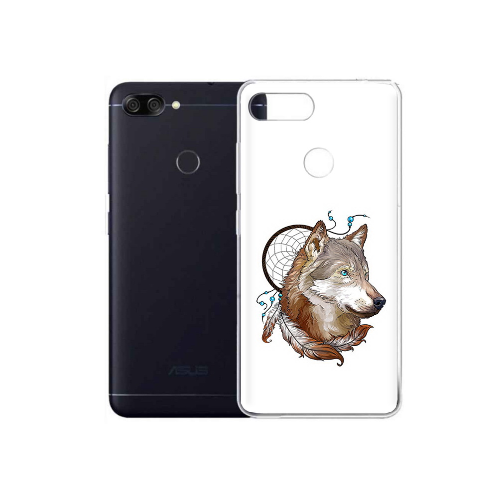 

Чехол MyPads Tocco для Asus ZenFone Max Plus M1 (ZB570TL) волк и ловец снов, Прозрачный, Tocco