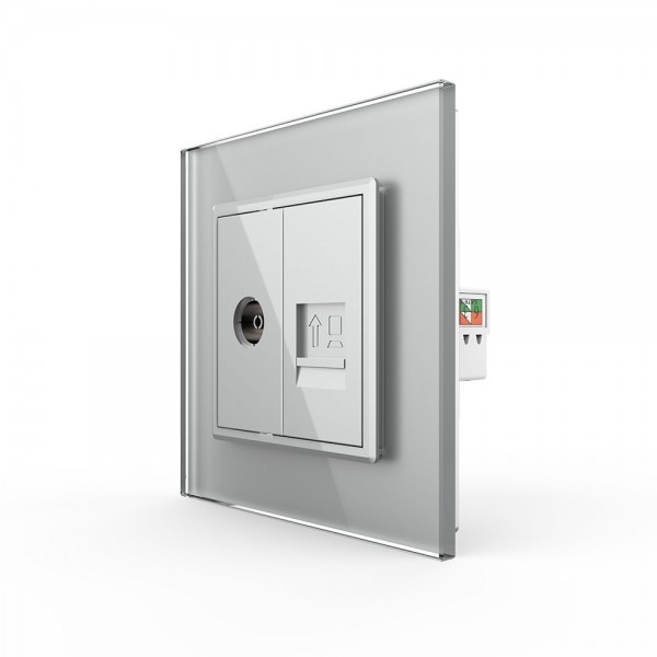 

Розетка Livolo ТВ/КОМП RJ-45 Серая VL-C791VC-15 Ливолотач