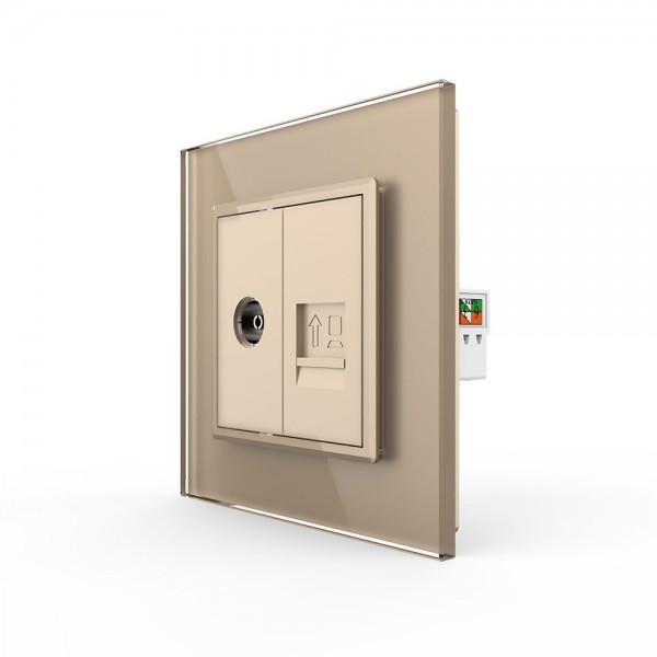 

Розетка Livolo ТВ/КОМП RJ-45 Золотая VL-C791VC-13 Ливолотач