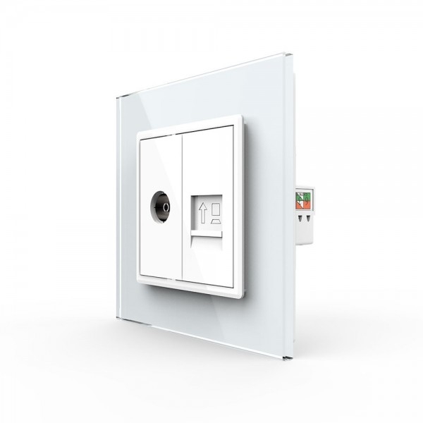

Розетка Livolo ТВ/КОМП RJ-45 Белая VL-C791VC-11 Ливолотач