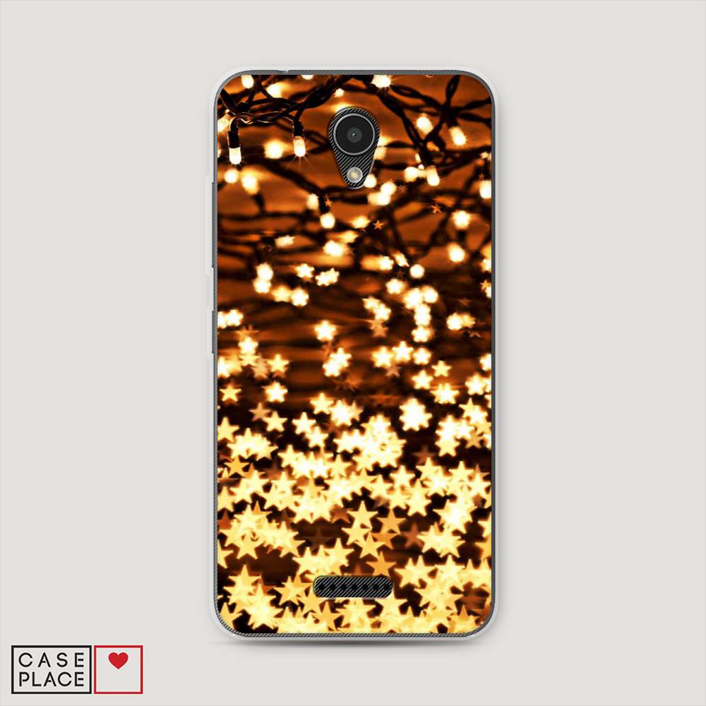 

Чехол на Lenovo Vibe B "Новогодняя гирлянда", Золотистый, 112450-5