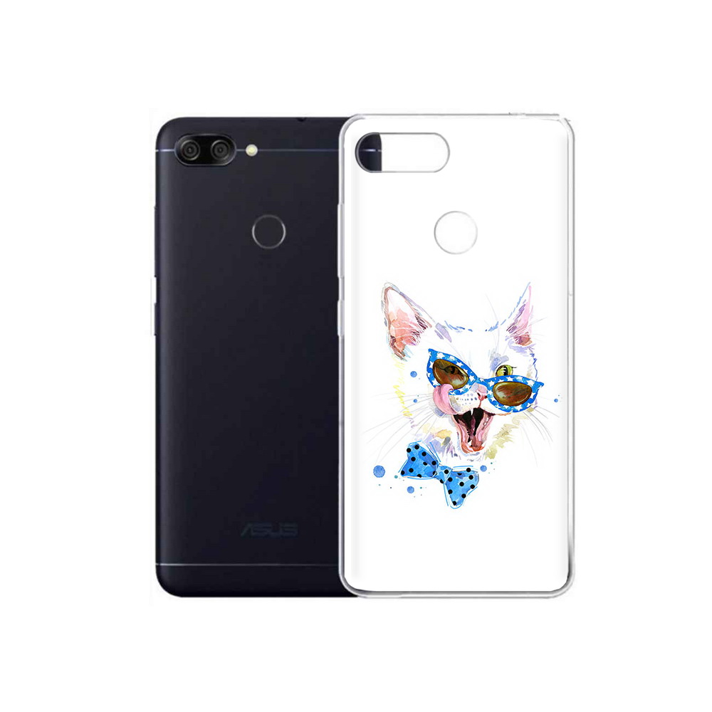 Чехол MyPads Tocco для Asus ZenFone Max Plus M1 (ZB570TL) белый кот