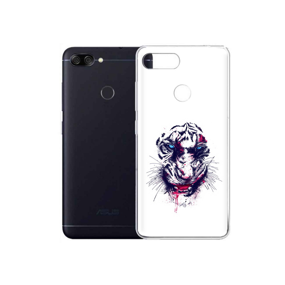 

Чехол MyPads Tocco для Asus ZenFone Max Plus M1 (ZB570TL) безумный тигр, Прозрачный, Tocco