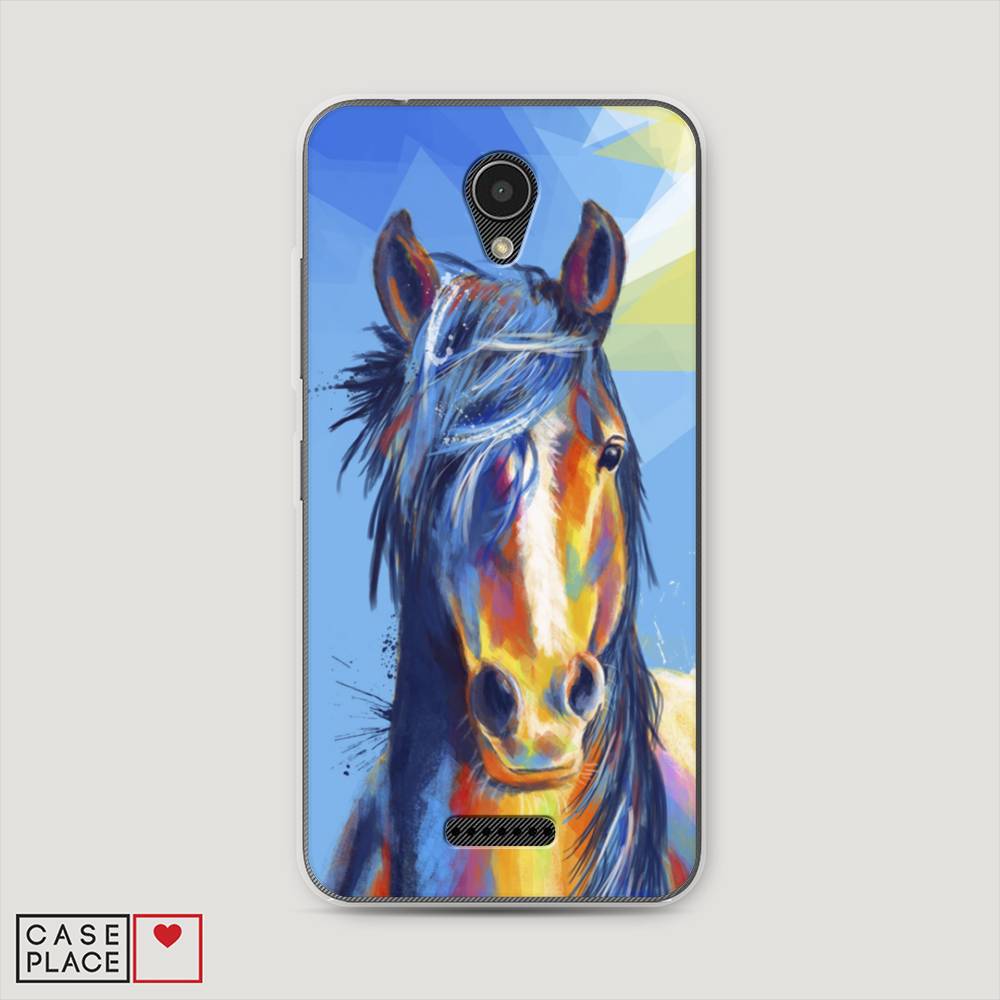 

Чехол на Lenovo Vibe B "Лошадь арт 3", Голубой;желтый;синий, 112450-1