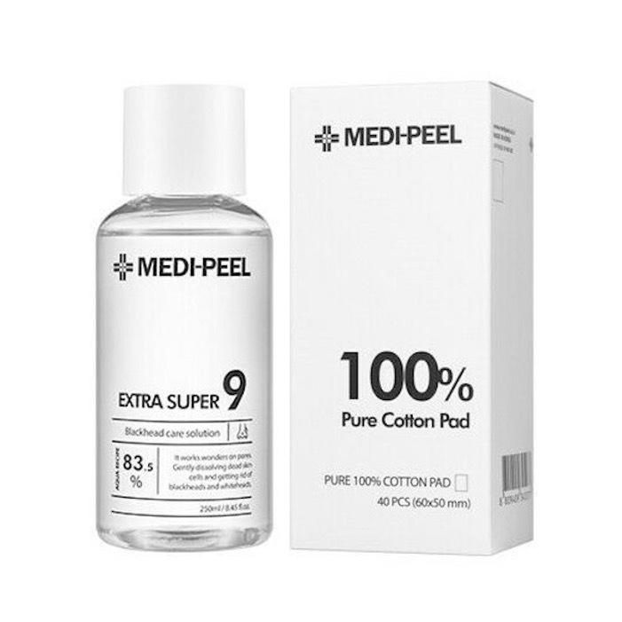 фото Очищающее средство для удаления черных точек medi-peel extra super 9+ cotton pad, 250 мл