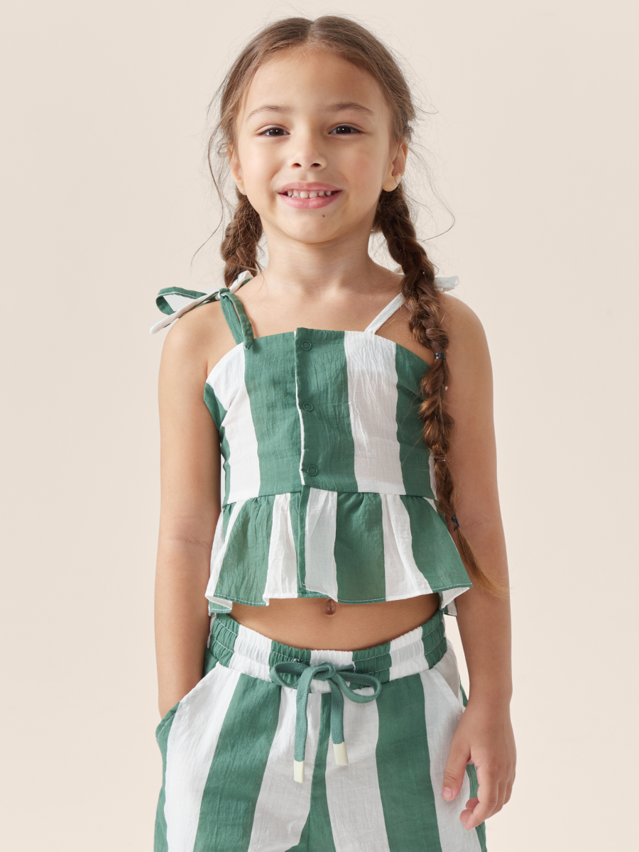 Топ детский Happy Baby 88157, green stripe, 128