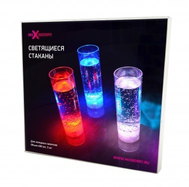 

HАБОР ИЗ 3 LED БОКАЛОВ ДЛЯ СОКА MIXBERRY PARTY SET MLG 002 400 МЛ
